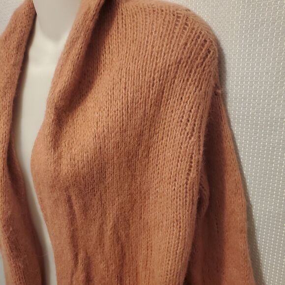 MM Lafleur Pink Yak Baby Alpaca Blend Knit  Open Jardigan size Small Cozy - Picture 2 of 9